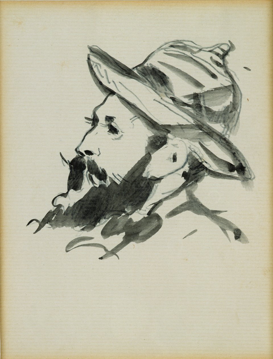 Głowa mężczyzny (Claude Monet) 1874 (pióro i tusz do prania na papierze) autorstwa Édouard Manet