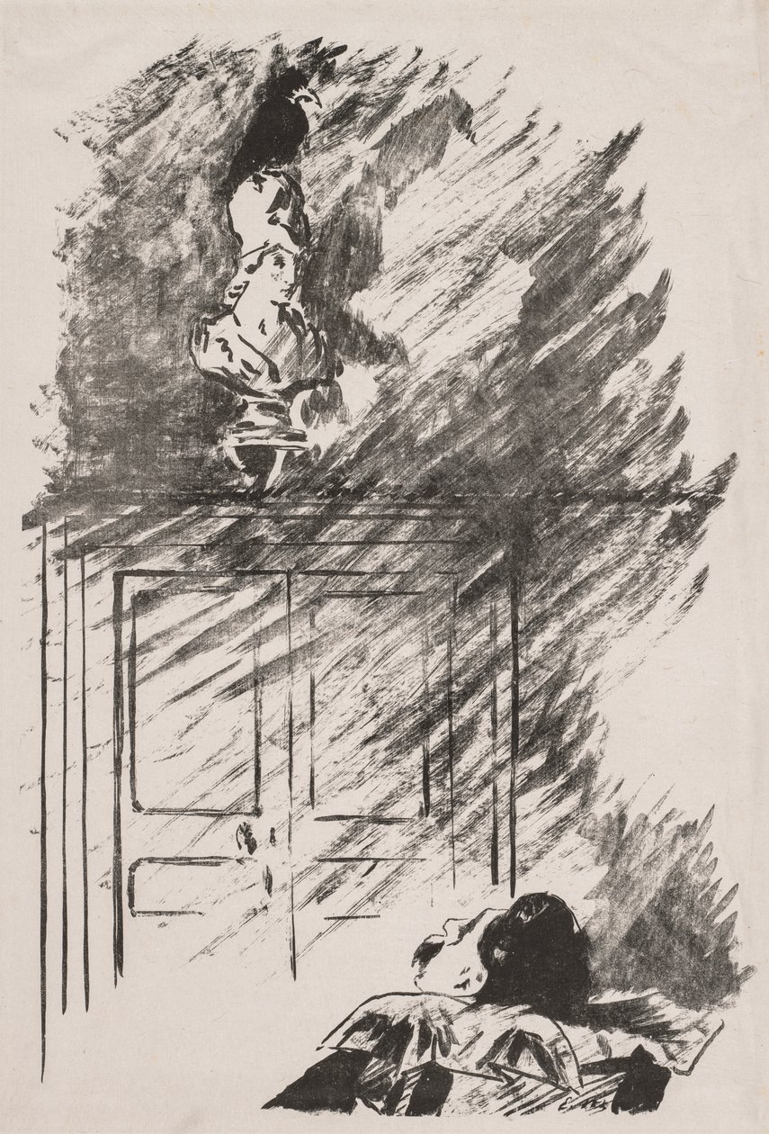 Ilustracja do Kruka autorstwa Edgara Allana Poe. autorstwa Édouard Manet