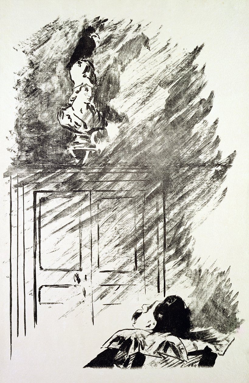 Ilustracja do „Kruka”, autorstwa Edgara Allena Poe autorstwa Édouard Manet