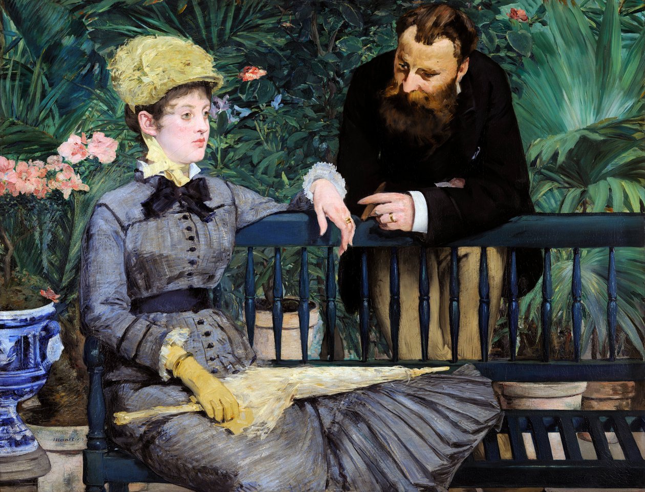 W ogrodzie zimowym, 1879 autorstwa Édouard Manet