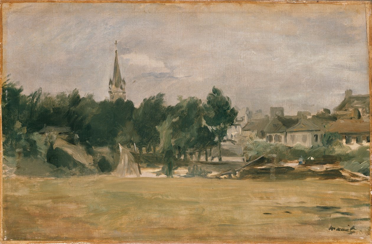 Krajobraz z wiejskim kościołem, początek lat 70. XIX w. autorstwa Édouard Manet