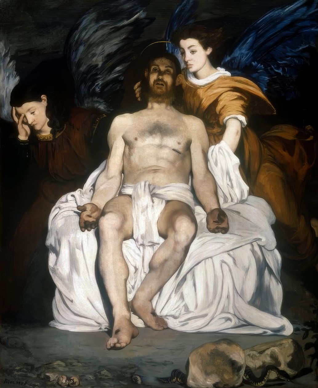 Zmarły Chrystus i aniołowie autorstwa Édouard Manet