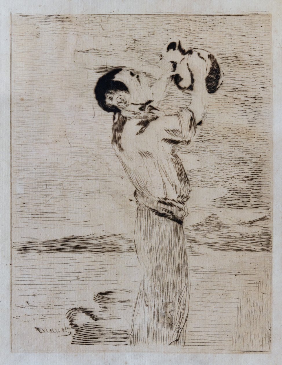Pijący wodę (akwaforta i sucha igła) autorstwa Édouard Manet