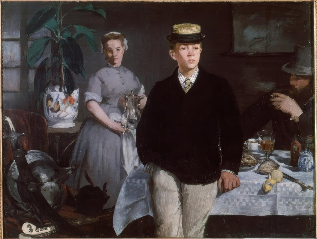 Obiad w warsztacie autorstwa Édouard Manet