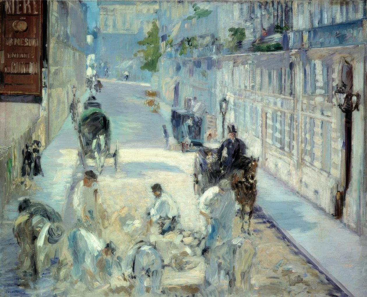 Brukarze Rue Mosnier autorstwa Édouard Manet