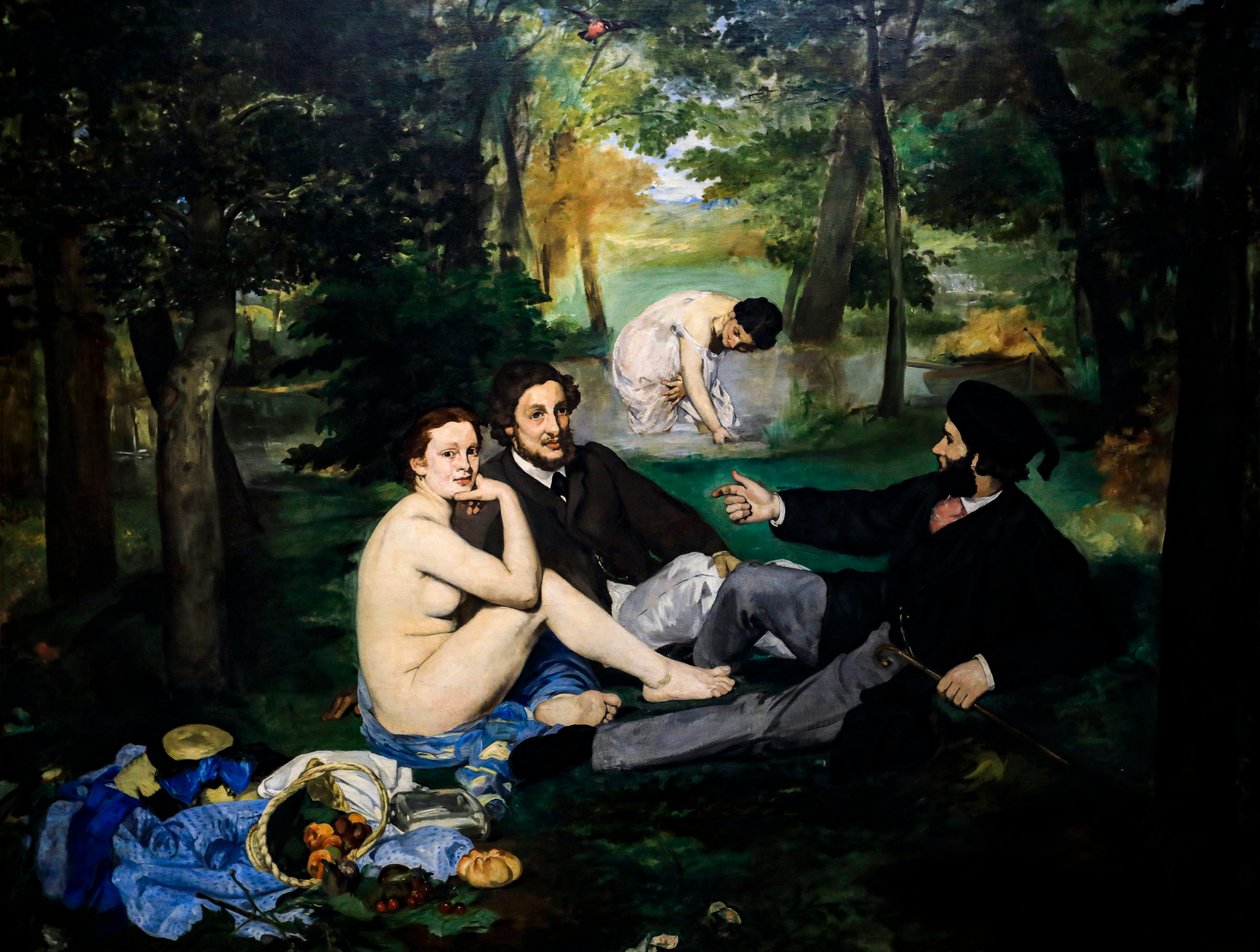 Obiad na Trawie również Kąpiel następnie Część kwadratowa autorstwa Édouard Manet
