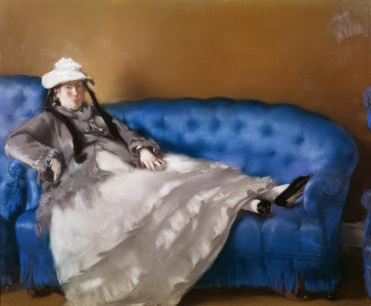 Madame Manet na niebieskiej sofie autorstwa Édouard Manet