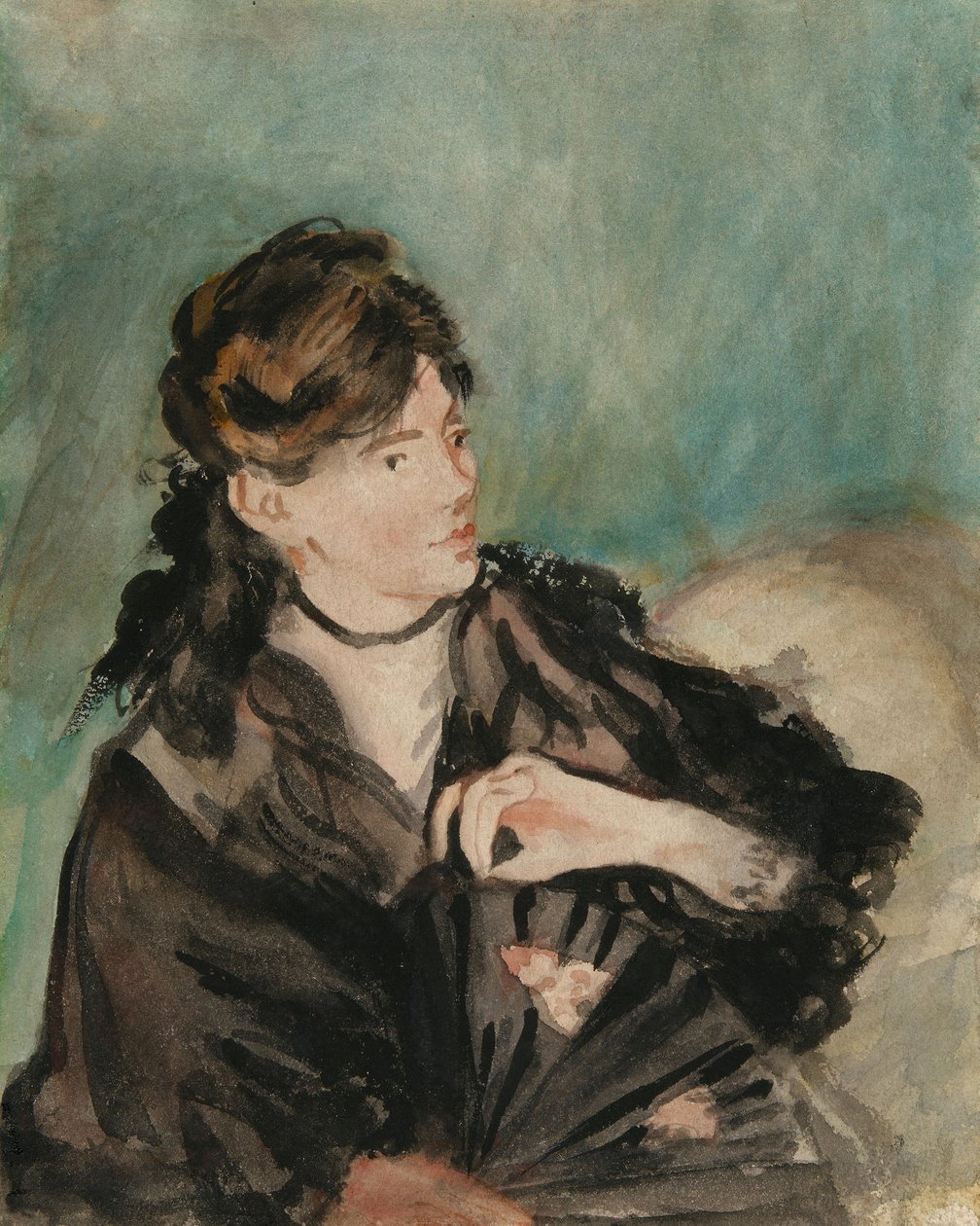 Manet - Portret Berthe Morisot z wachlarzem, 1874 r. autorstwa Édouard Manet
