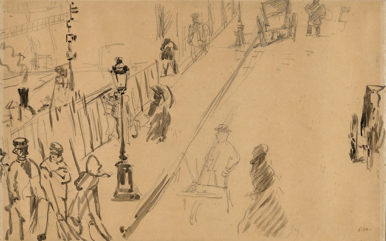 Manet - Ulica Mosnier z lampą gazową, 1878 r. autorstwa Édouard Manet