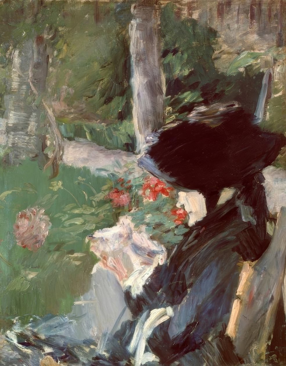 Matka pani Manet w ogrodzie Bellevue autorstwa Édouard Manet