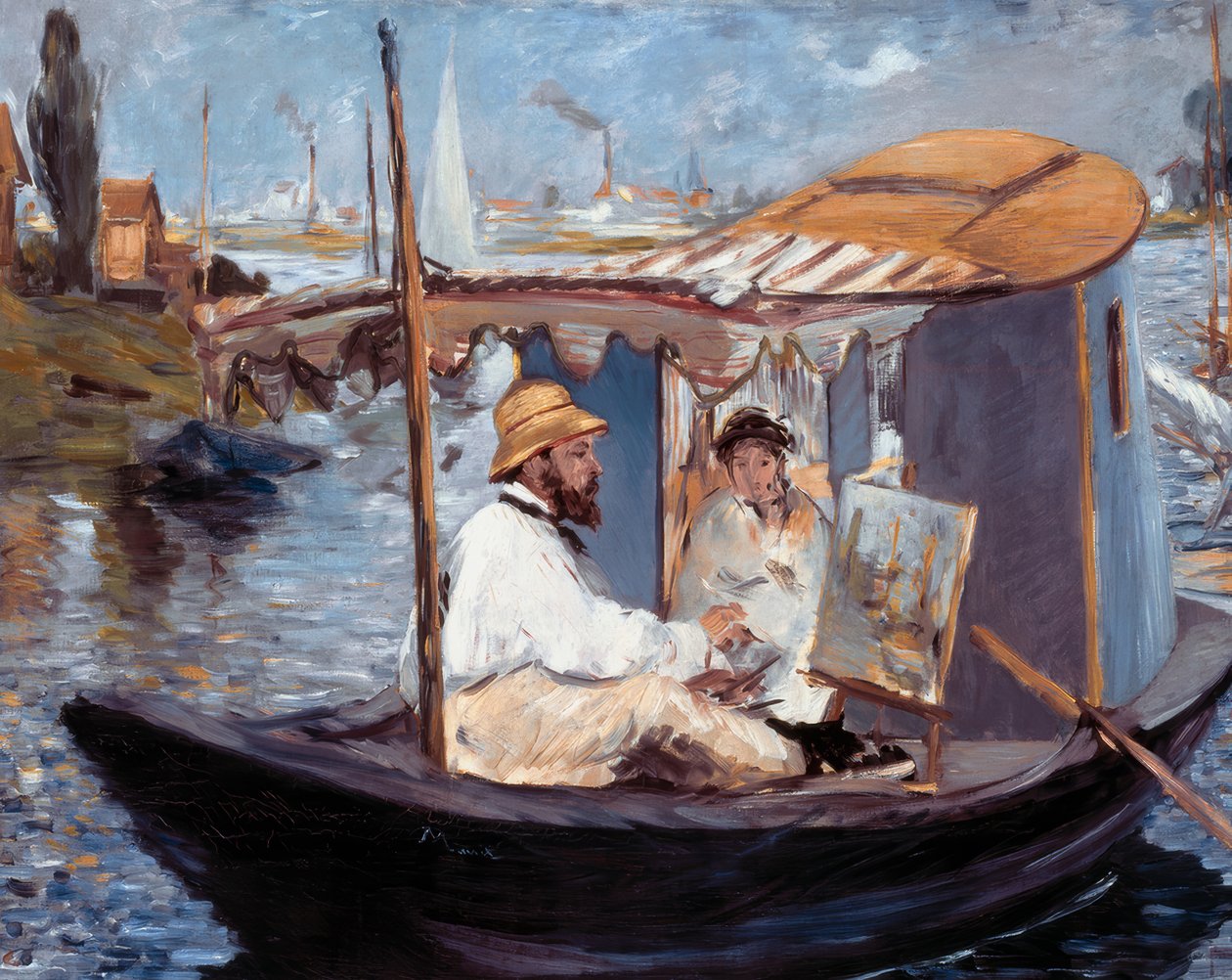 Malowanie Moneta w jego pracowni autorstwa Édouard Manet