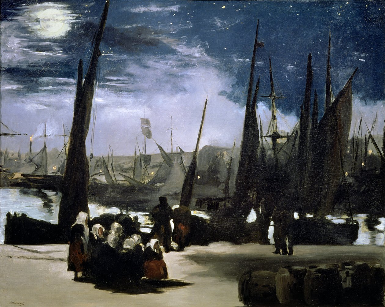 Światło księżyca w porcie Boulogne, 1868 autorstwa Édouard Manet