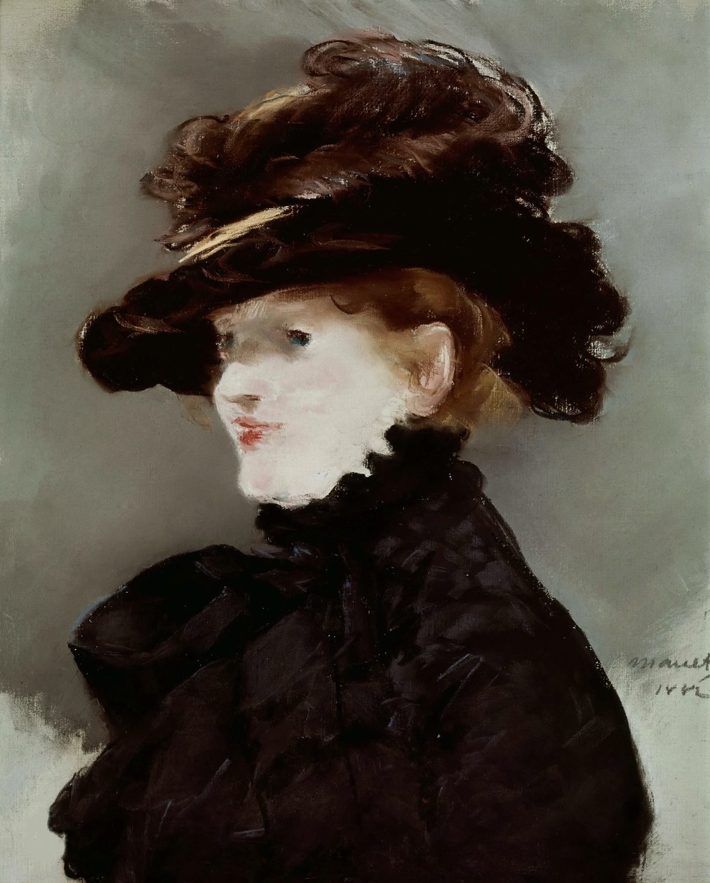 Méry Laurent w czarnym kapeluszu, 1882. autorstwa Édouard Manet