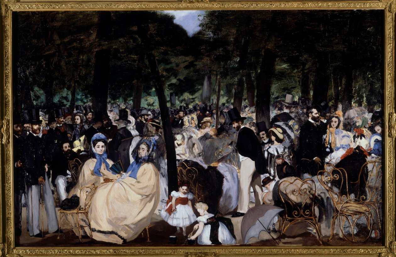Muzyka w ogrodach Tuileries autorstwa Édouard Manet
