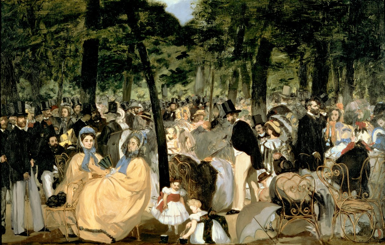 Muzyka w Ogrodach Tuileries autorstwa Édouard Manet