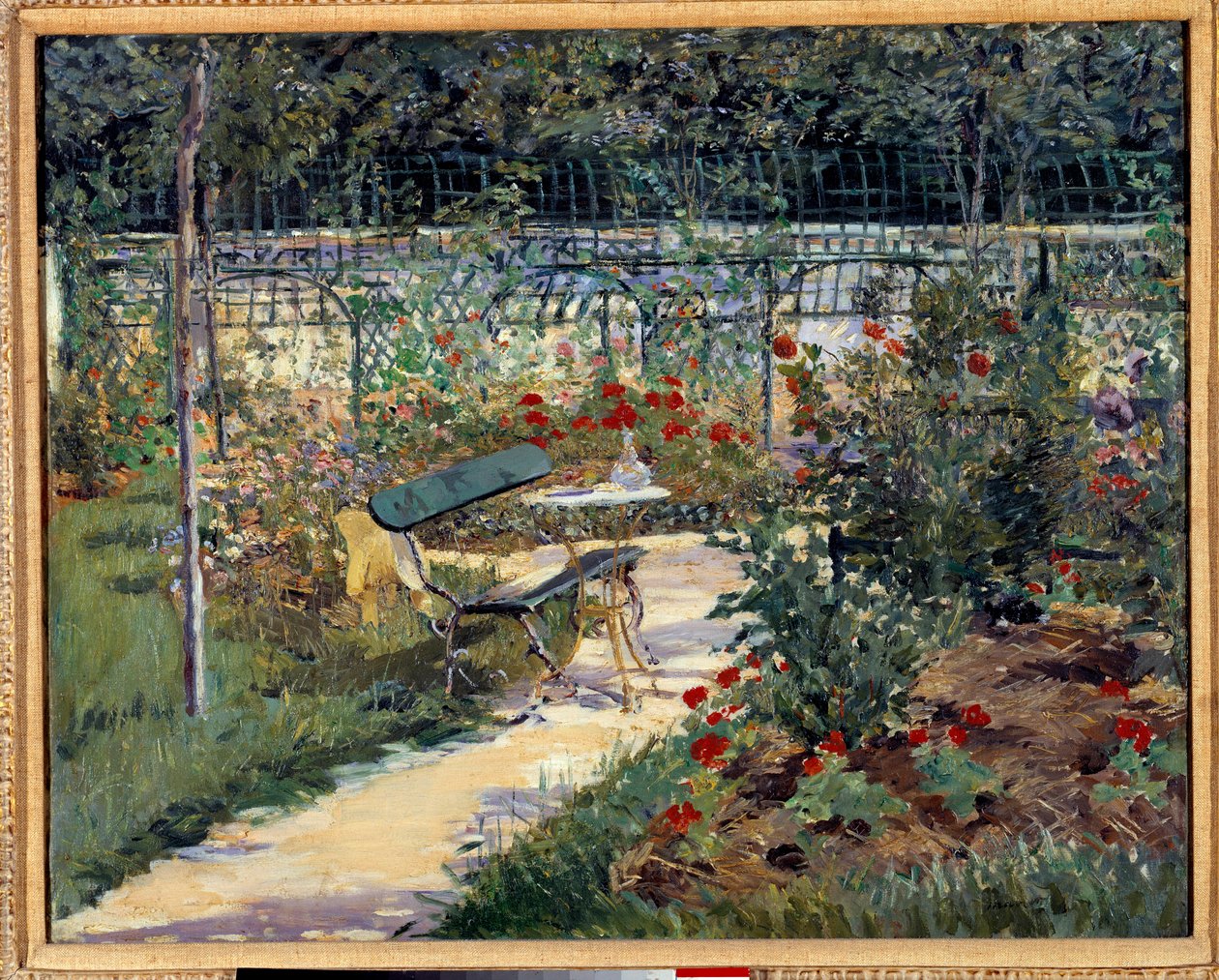 Mój ogród, ławka. Obraz Edouarda Maneta (1832-1883) autorstwa Édouard Manet