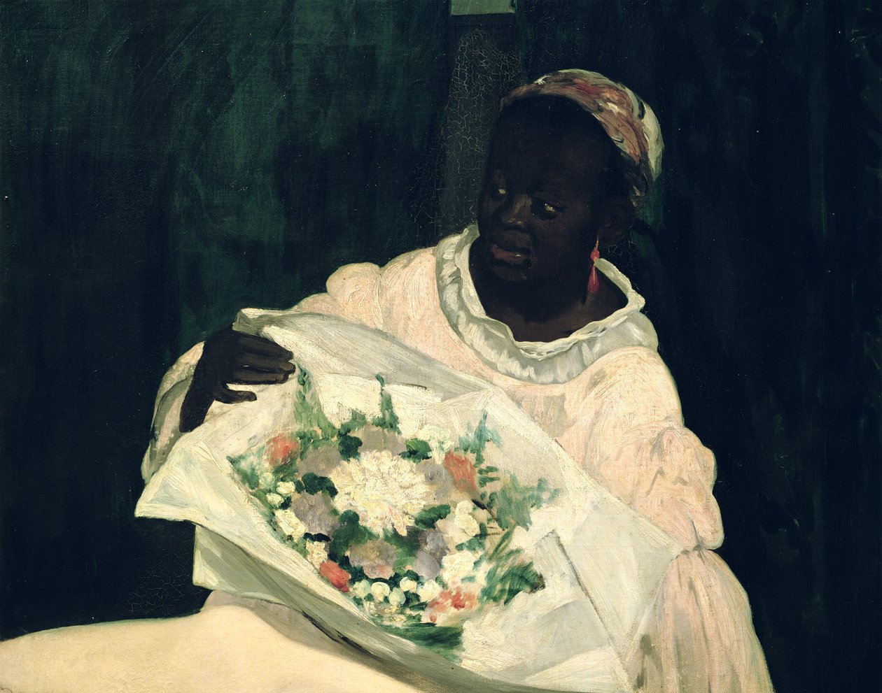 Olympia, szczegół czarnego służącego, 1863 autorstwa Édouard Manet