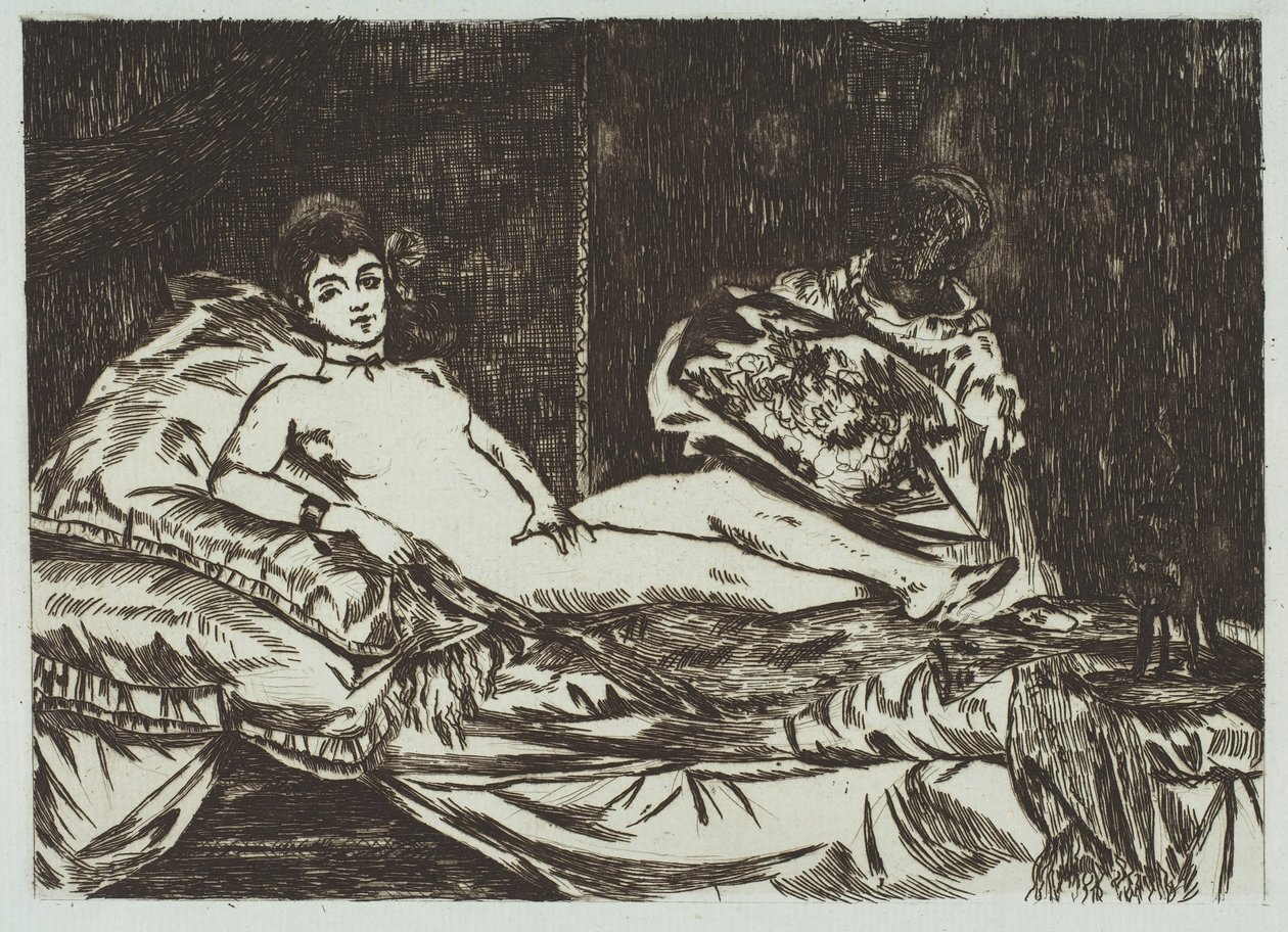 Duży talerz Olympia, styczeń-maj 1867. autorstwa Édouard Manet