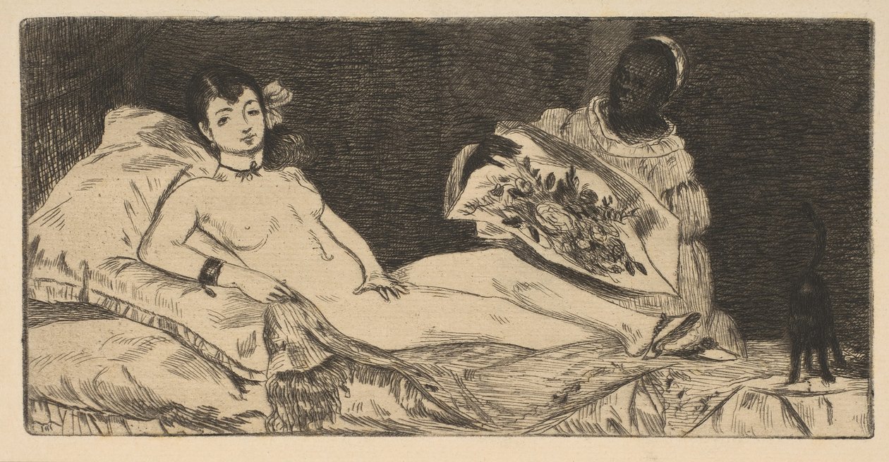 Talerz Olympia, 1867. autorstwa Édouard Manet