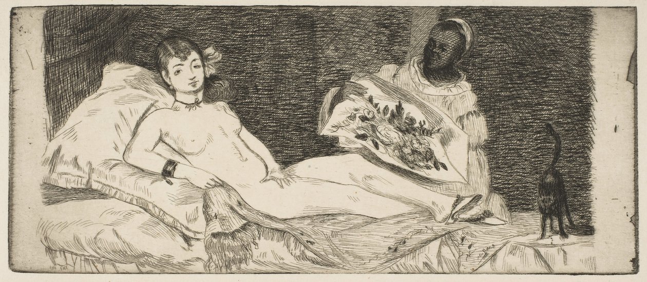 Talerz Olympia, 1867. autorstwa Édouard Manet