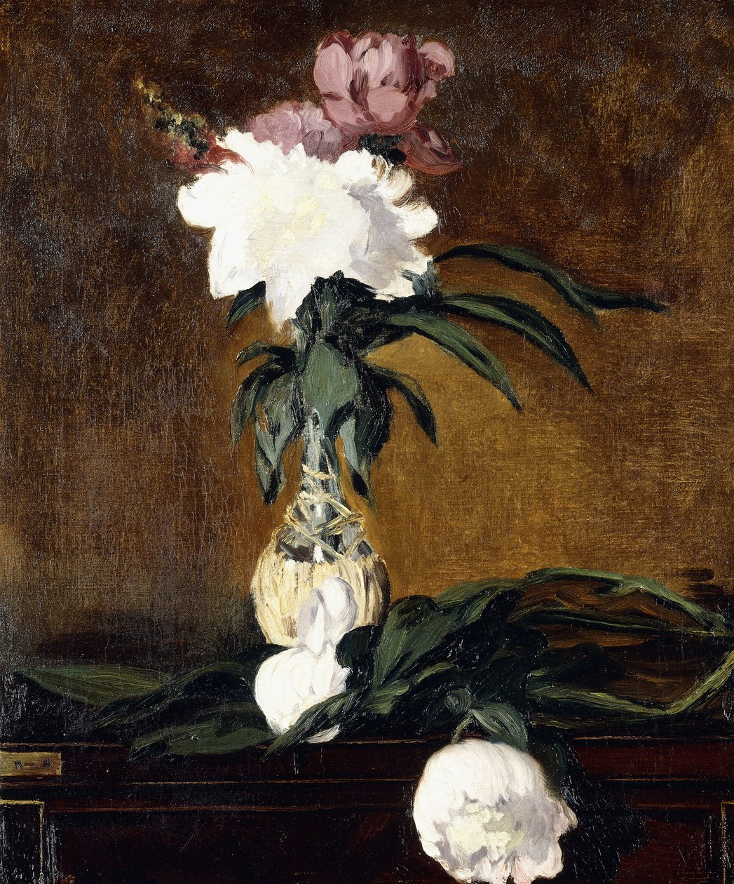 Piwonie w butelce, 1864 autorstwa Édouard Manet