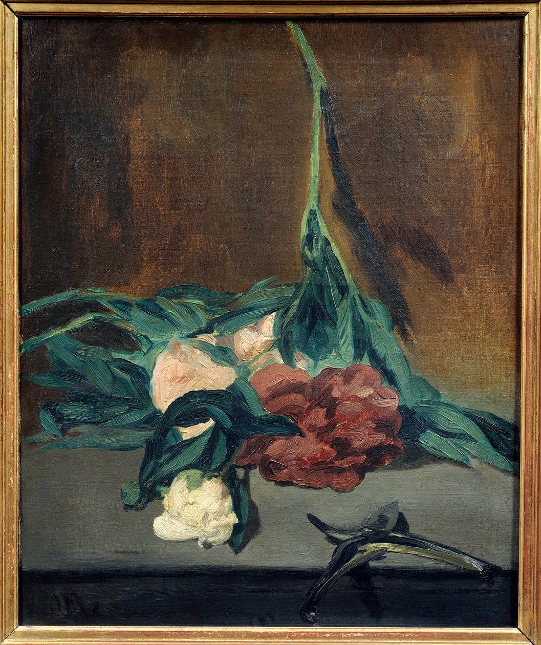 Wędka piwonii i sekator „Obraz Edouarda Maneta (1832-1883) 1864 wym. 0,57 x 0,46 m. Paryż. Muzeum Orsay autorstwa Édouard Manet