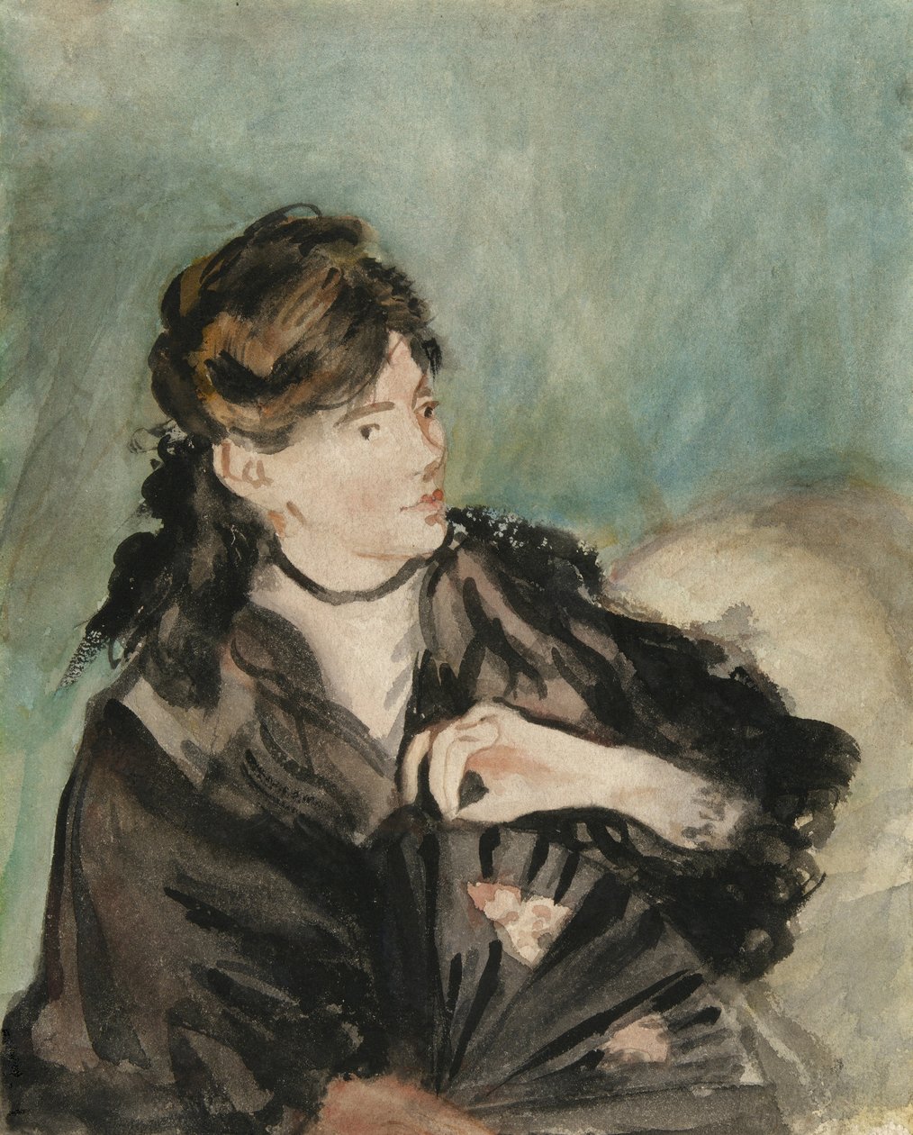 Portret Berthe Morisot, 1873-74 autorstwa Édouard Manet
