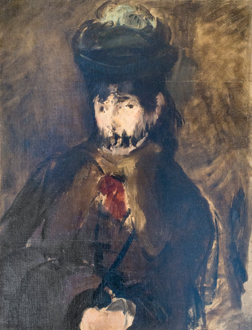 Portret Berthe Morisot w welonie, ok. 1872 (olej na płótnie) autorstwa Édouard Manet