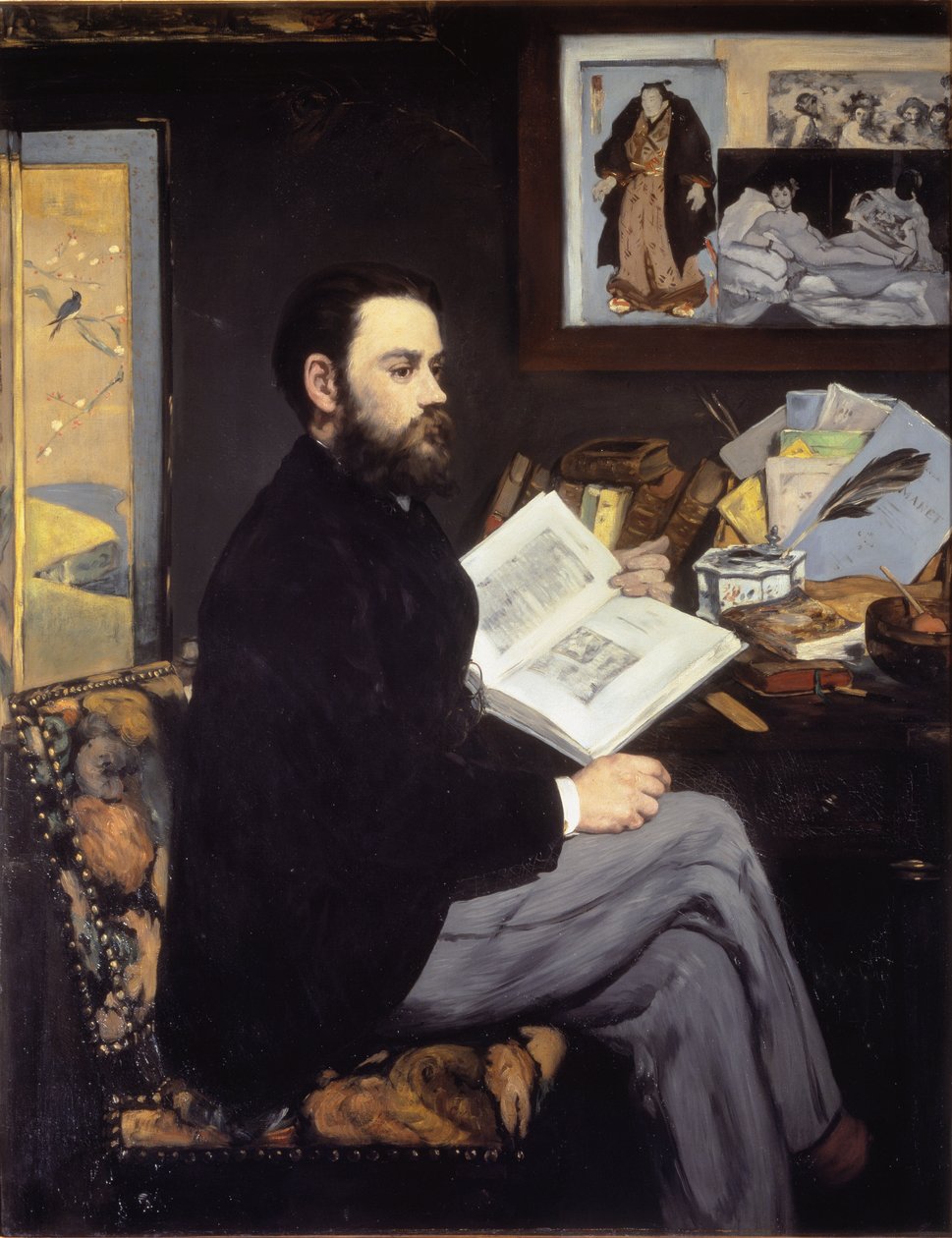 Portret Emila Zoli - 1868, olej na płótnie autorstwa Édouard Manet