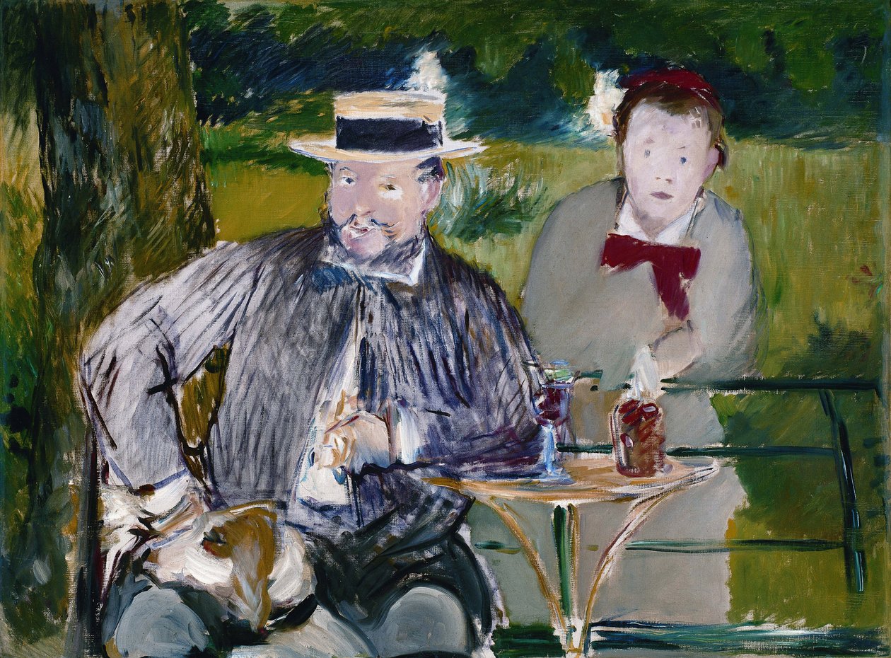 Portret Ernesta Hoschede i jego córki Marty, ok. 1876 (olej na płótnie) autorstwa Édouard Manet