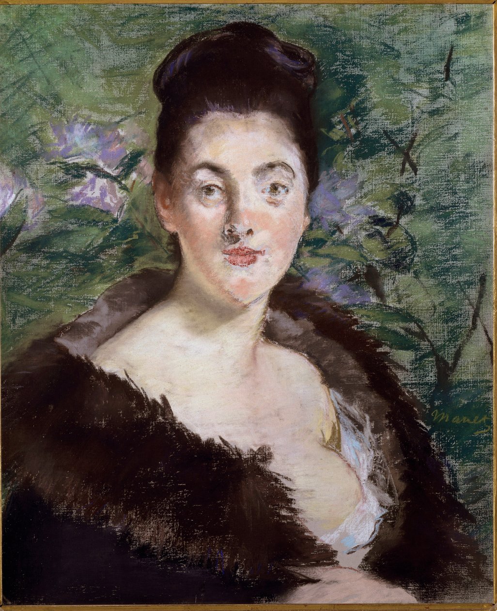 Portret Nieznanego lub Kobieta w Futrze (olej na płótnie) autorstwa Édouard Manet