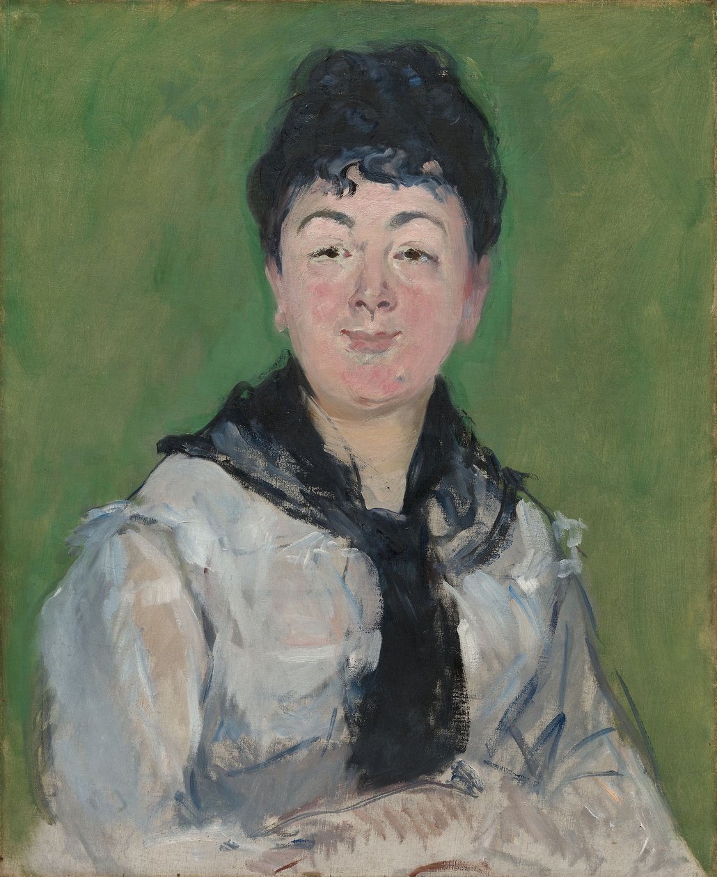 Portret kobiety z czarnym fichu, ok. 1878 (olej na płótnie) autorstwa Édouard Manet