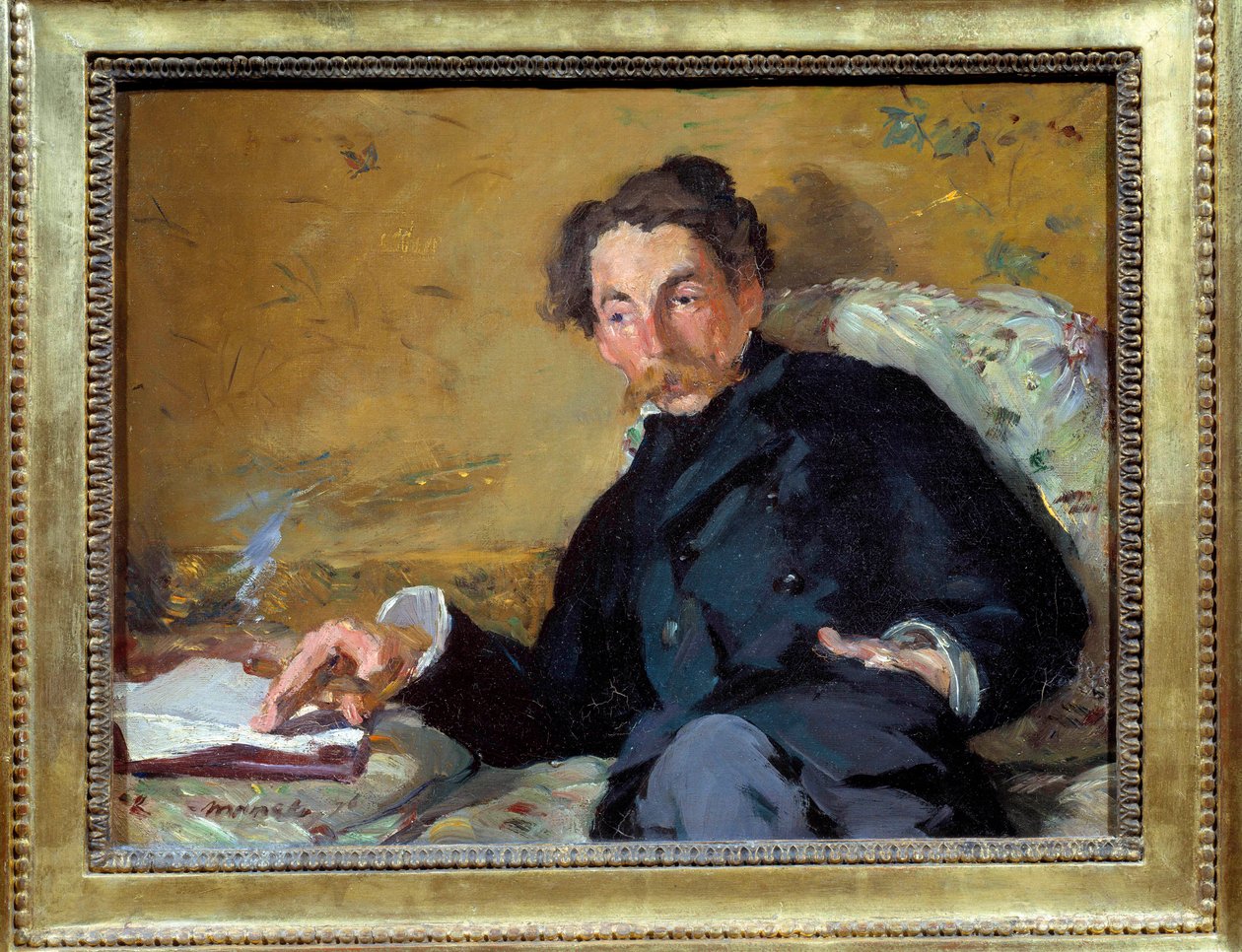 Portret francuskiego poety i pisarza Stephane Mallarme (1842-1883) Obraz Edouarda Maneta (1832-1883) 1876 Nd. 0,27x0,36 m Paryż, musee d