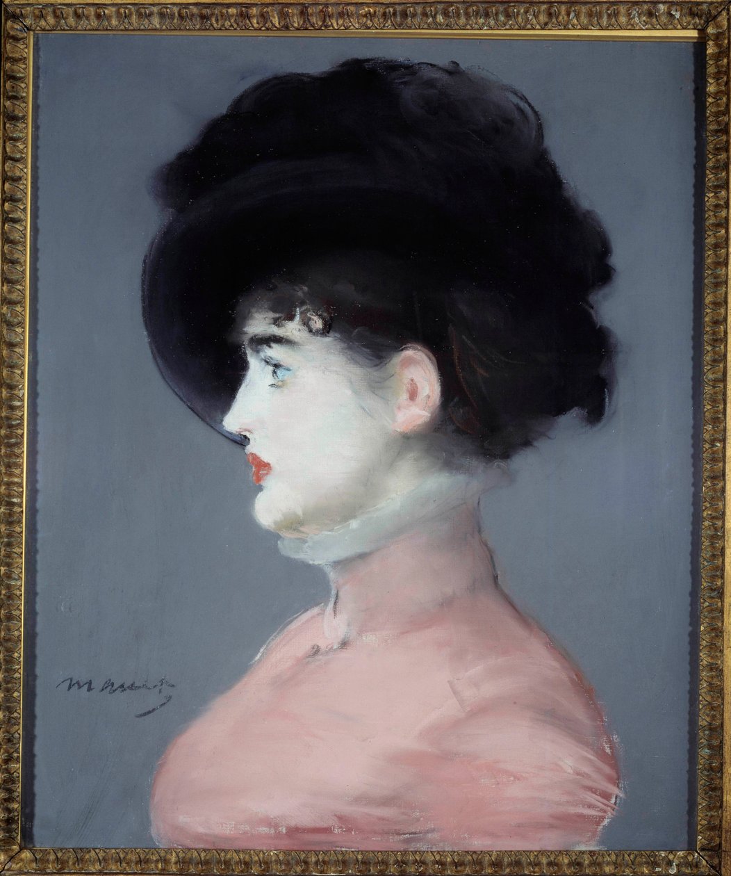 Portret wiedeńczyka lub Irmy Brunner w czarnym kapeluszu Pastelowy obraz Edouarda Maneta (1832-1883). 1880-1882. Słońce 0,53x0,44 m Paryż, musee d