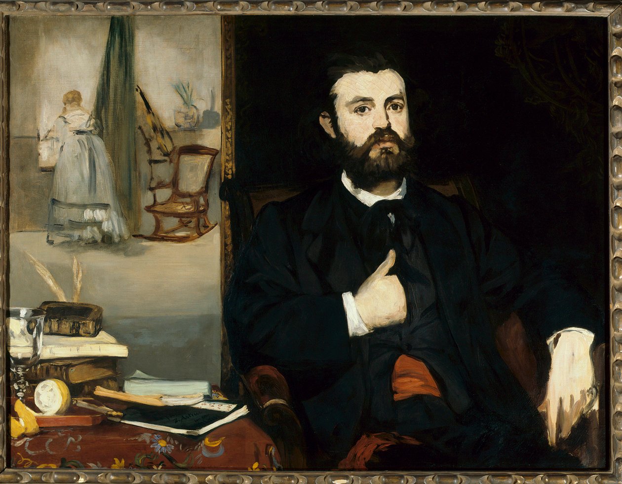 Portret rzeźbiarza Zacharie Atruc (1835-1907) Obraz Edouarda Maneta (1832-1883) 1866 Wym. 0,9x1,16 m Breme, Kunsthalle - Portret rzeźbiarza Zacharie Atruc (1835-1907). Obraz Edouarda Maneta (1832-1883) 1866. 0,9 x 1,16 m. Kunsthalle, Br autorstwa Édouard Manet
