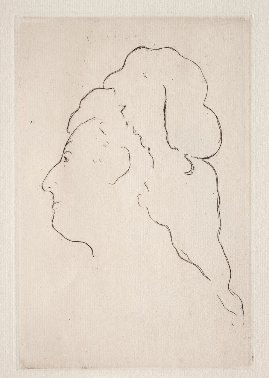 Profil Evy Gonzales zwrócony w lewo, ok. godz. 1869. autorstwa Édouard Manet