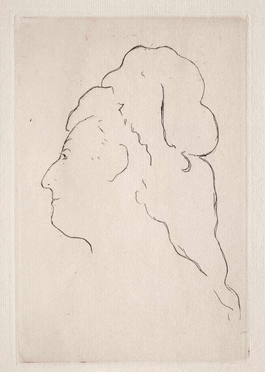 Profil Evy Gonzalès zwrócony w lewo autorstwa Édouard Manet