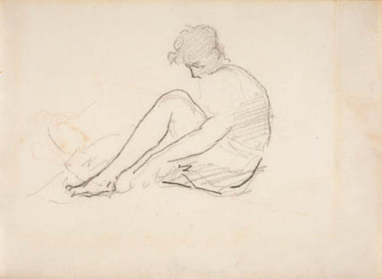 Siedząca kobieta (lekki szkic głowy mężczyzny) autorstwa Édouard Manet