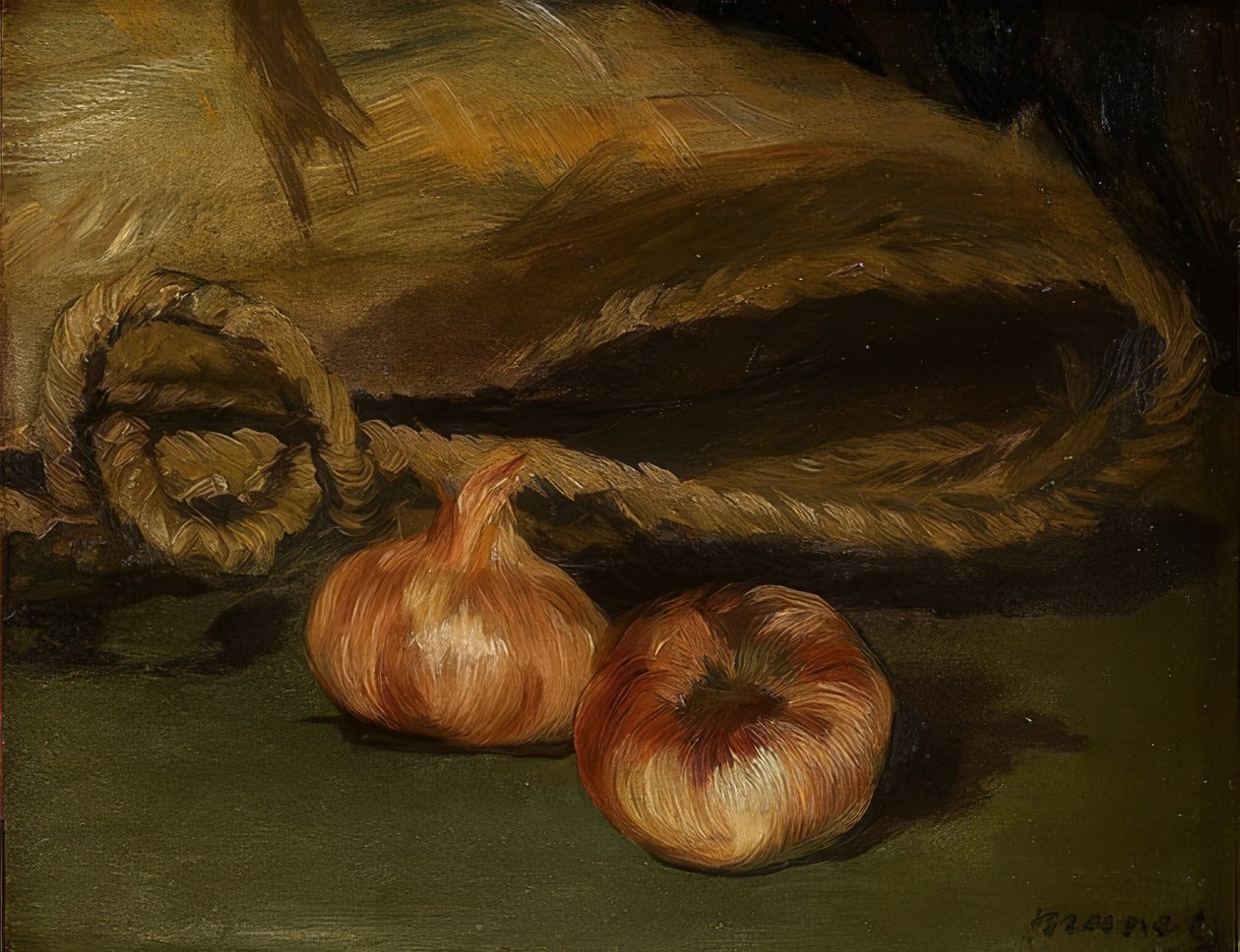 Martwa natura z torbą i czosnkiem. 1861-62 autorstwa Édouard Manet