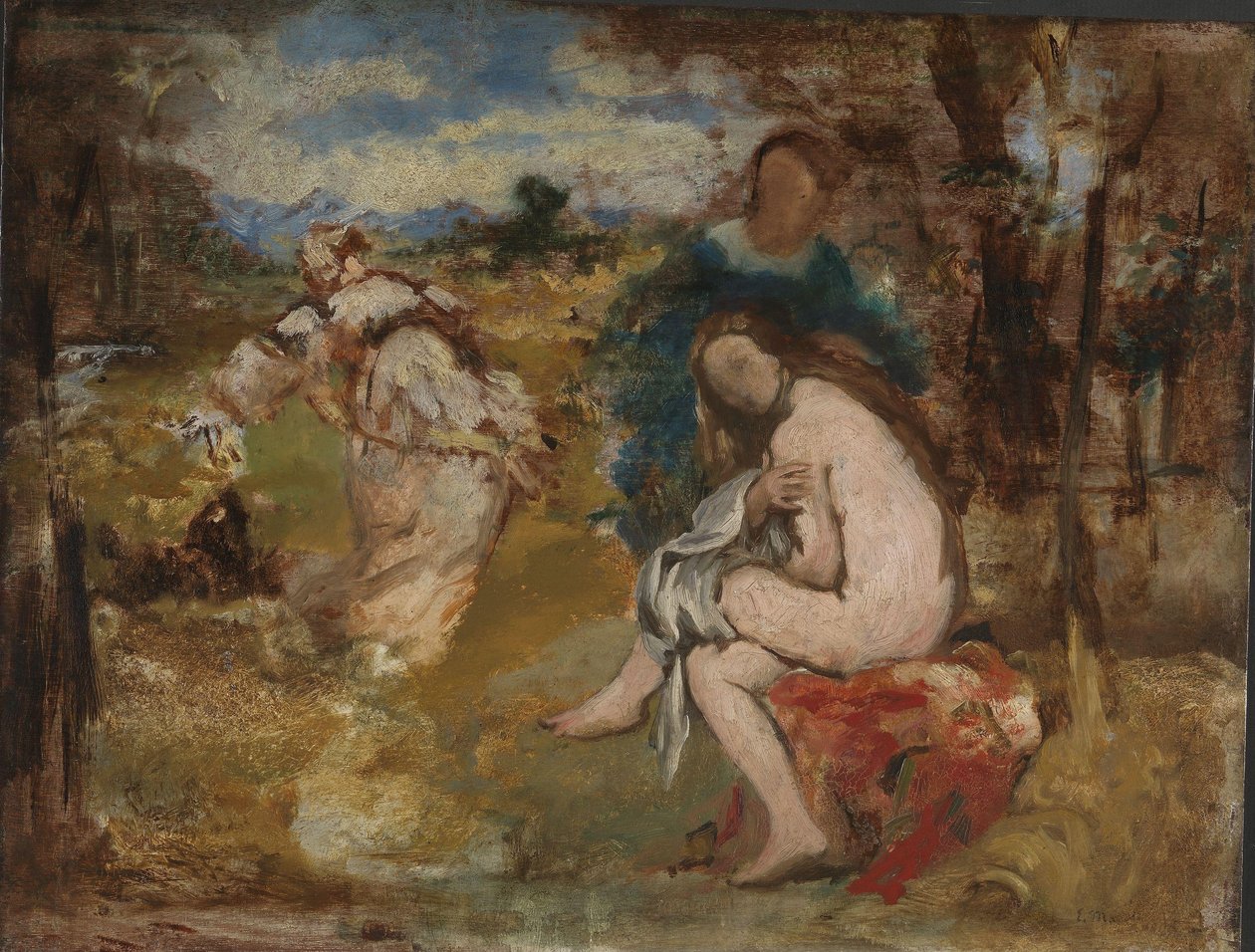 Zaskoczona nimfa, ok. 1860 (olej na płótnie) autorstwa Édouard Manet