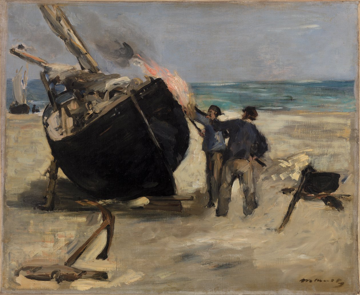 Tarowanie łodzi autorstwa Édouard Manet