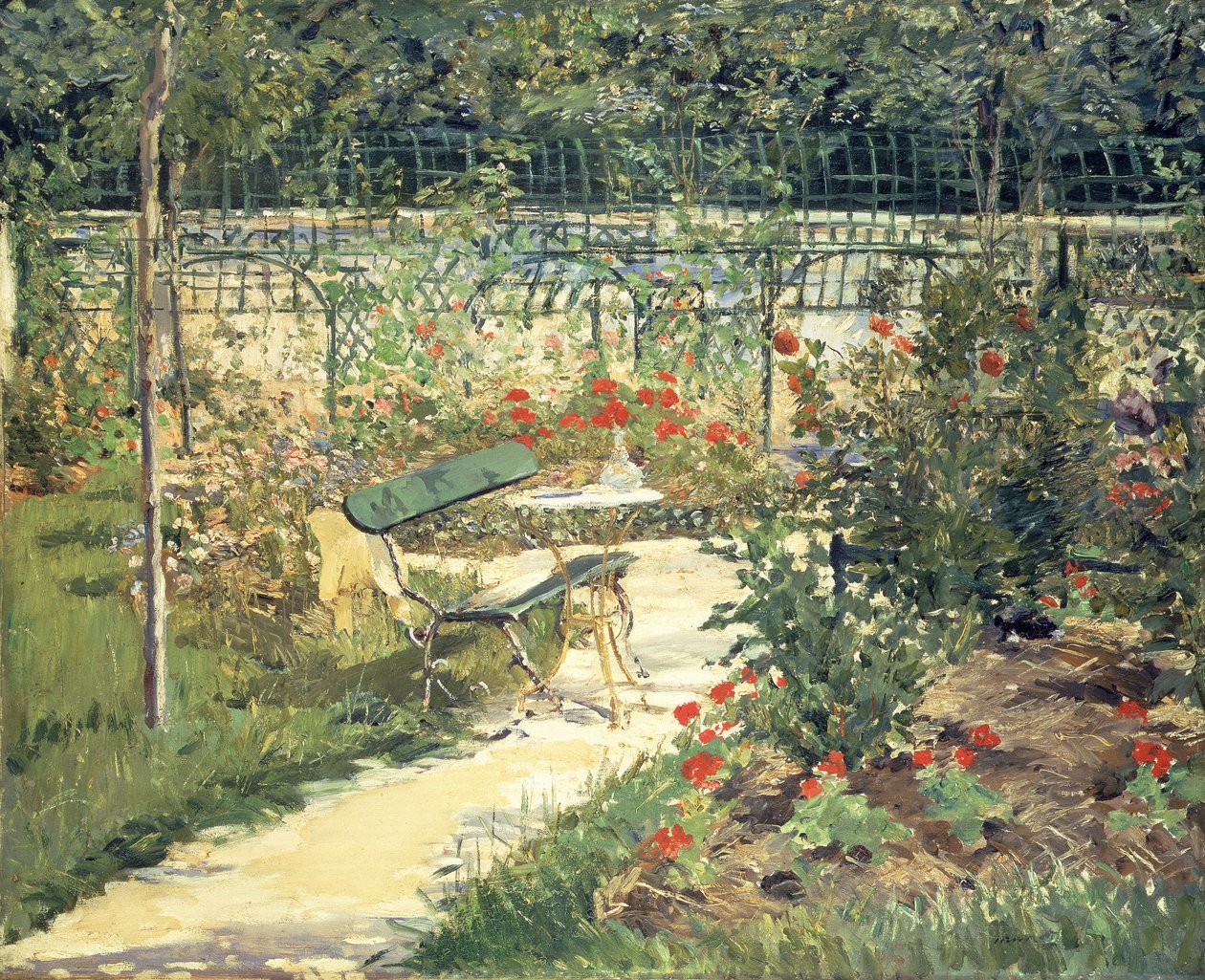 Ławka w ogrodzie wersalskim, 1881 autorstwa Édouard Manet
