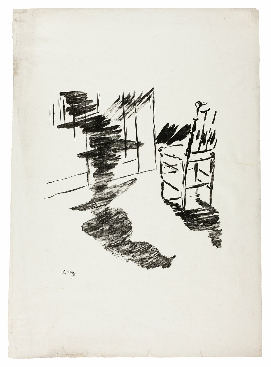 Krzesło („Ten cień, który leży unoszący się na podłodze...”), z filmu Kruk (Le Corbeau) autorstwa Édouard Manet