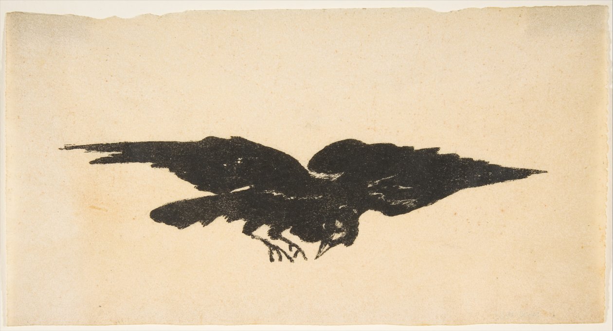 Latający kruk, Ex Libris dla Kruka Edgara Allana Poe, 1875. autorstwa Édouard Manet