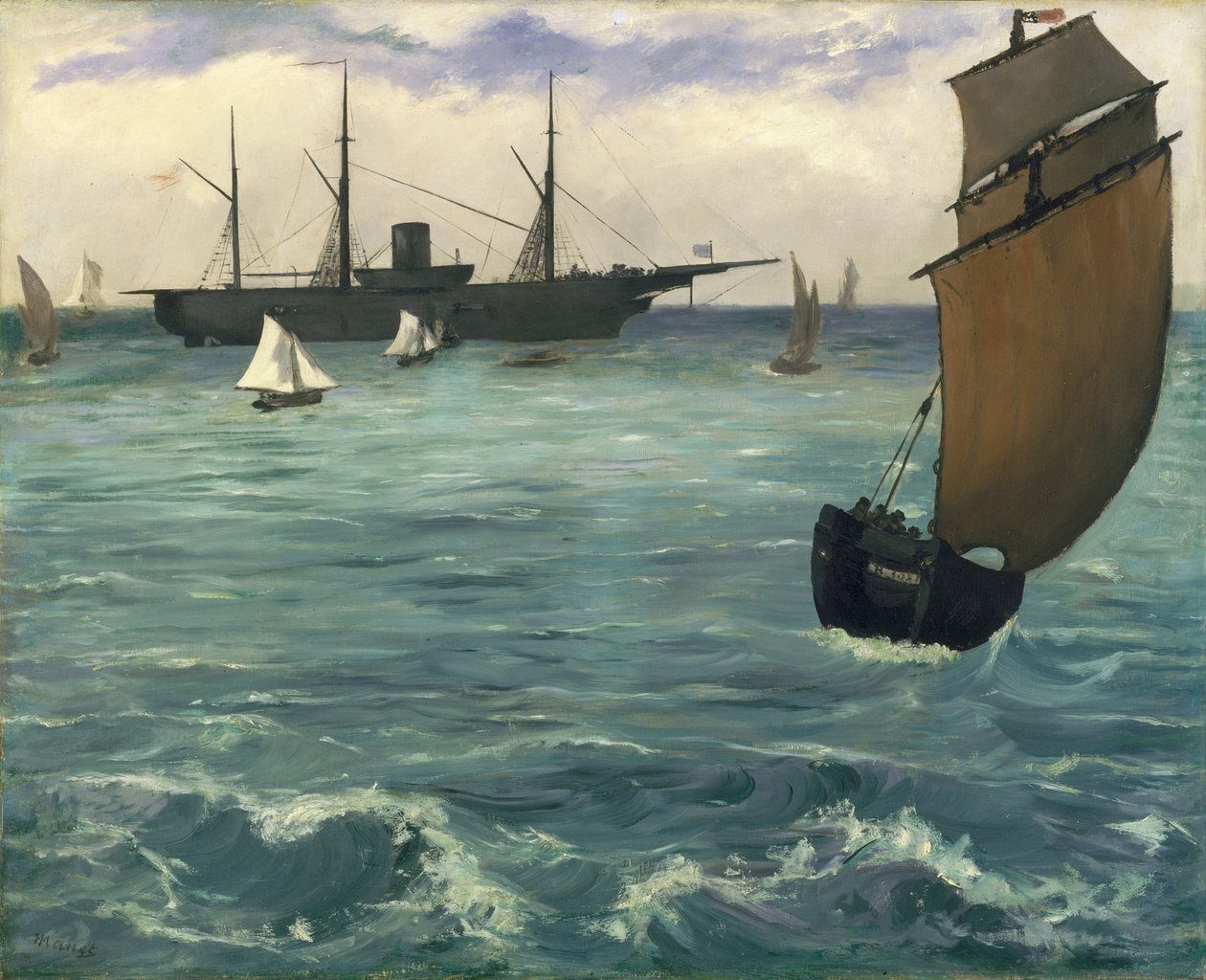 „Kearsarge” w Boulogne autorstwa Édouard Manet