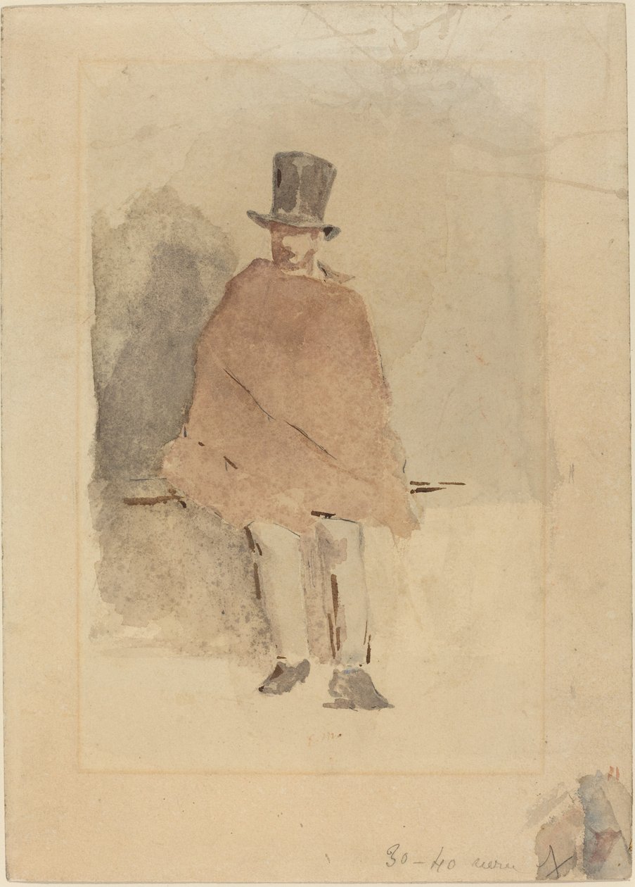 Mężczyzna w wysokim kapeluszu autorstwa Édouard Manet