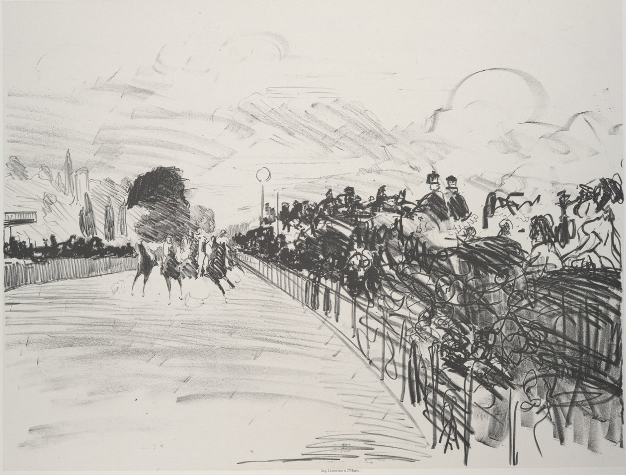 The Races Les Courses, 1865-72, opublikowane 1884. autorstwa Édouard Manet