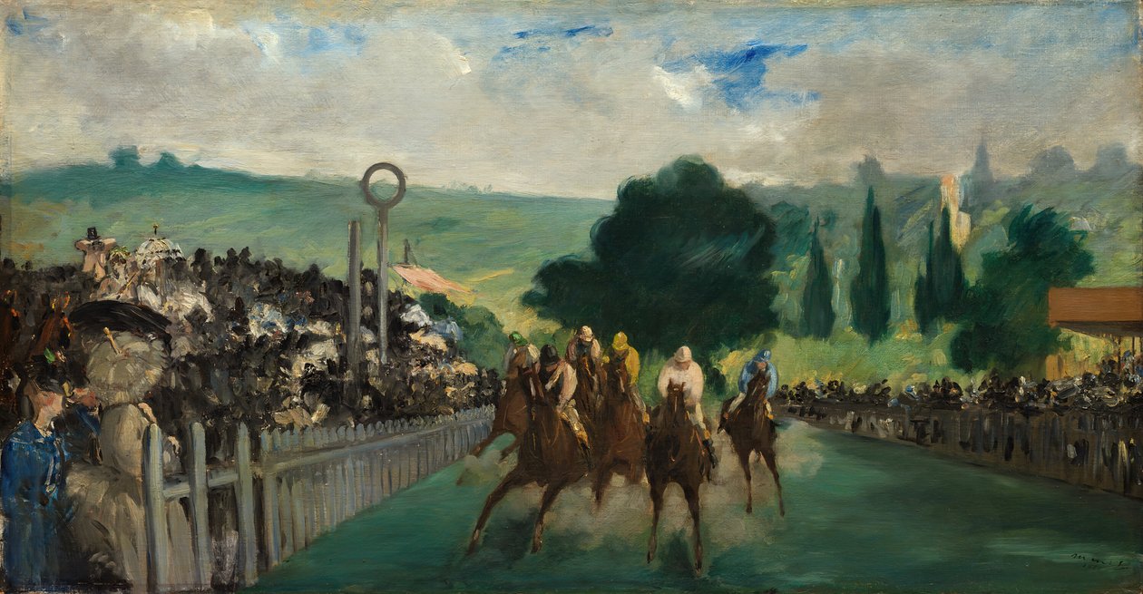 Wyścigi w Longchamp, 1866. autorstwa Édouard Manet