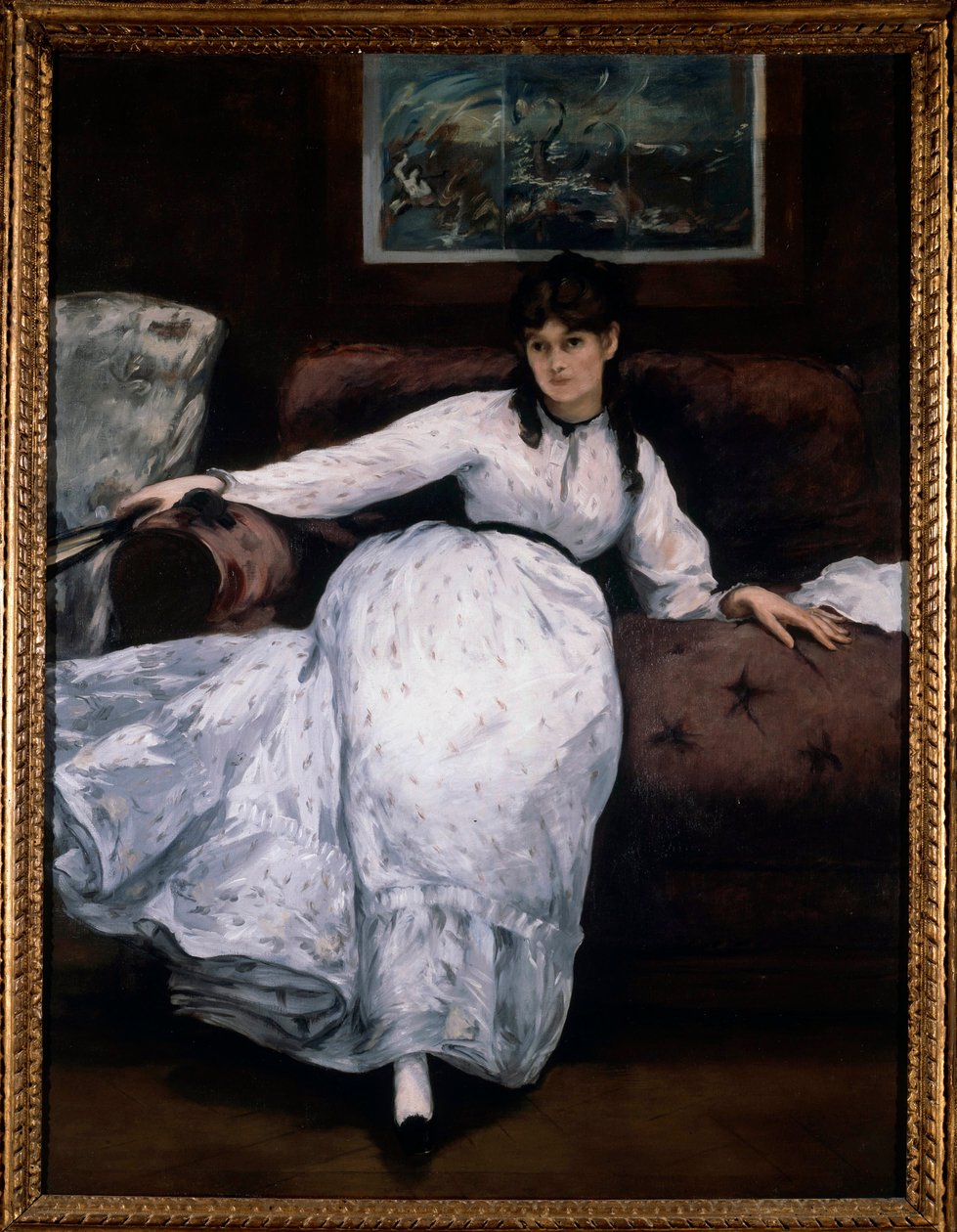 Reszta (Portret kobiety malarki Berthe Morisot na kanapie) Obraz Edouarda Maneta (1832-1883) 1870 Providence. Muzeum Sztuki autorstwa Édouard Manet