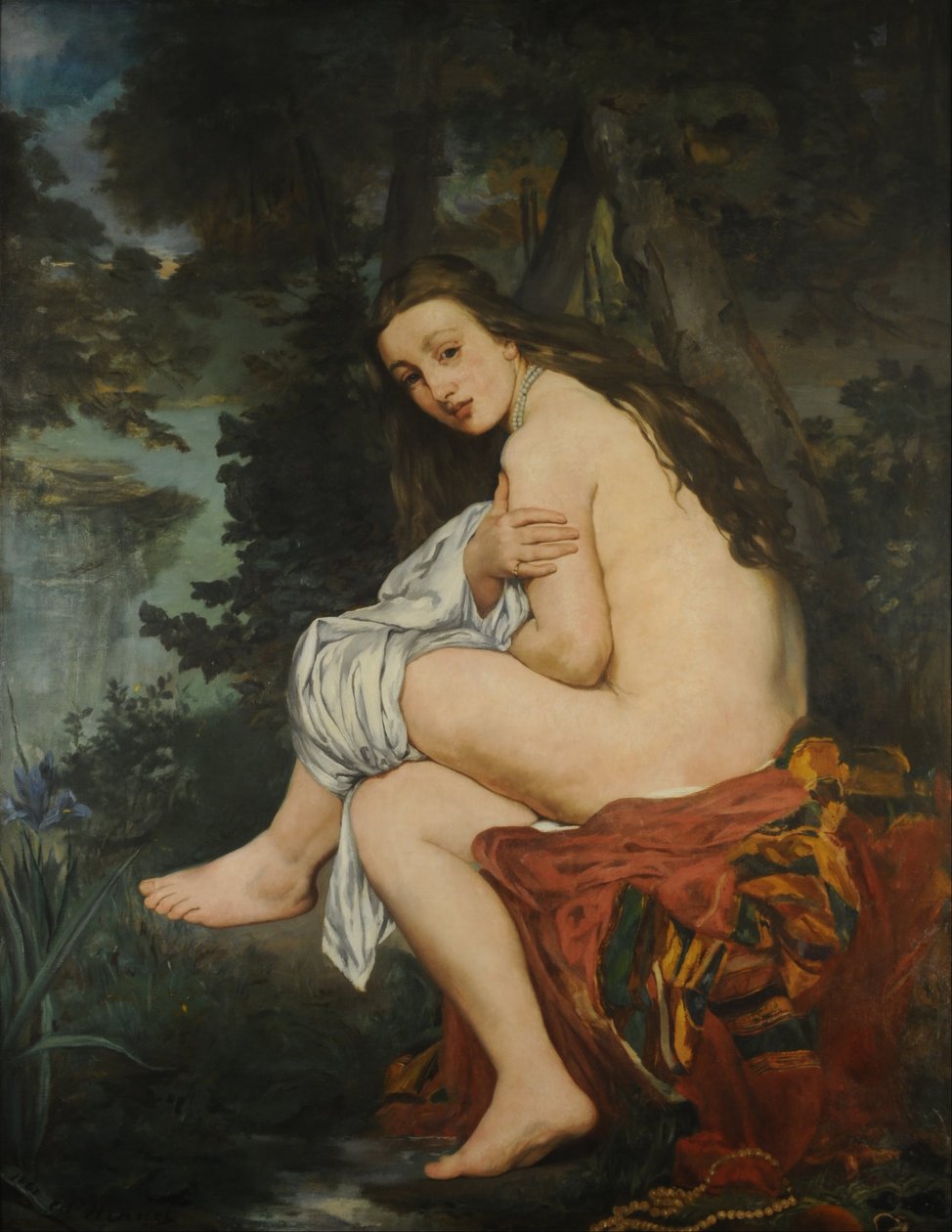Obraz Nimfy Niespodzianki autorstwa Edouarda Maneta (1832-1883) 1861 Nd. 1,14x1,47 m Buenos Aires. Narodowe Muzeum Sztuk Pięknych autorstwa Édouard Manet
